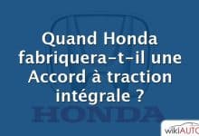 Quand Honda fabriquera-t-il une Accord à traction intégrale ?